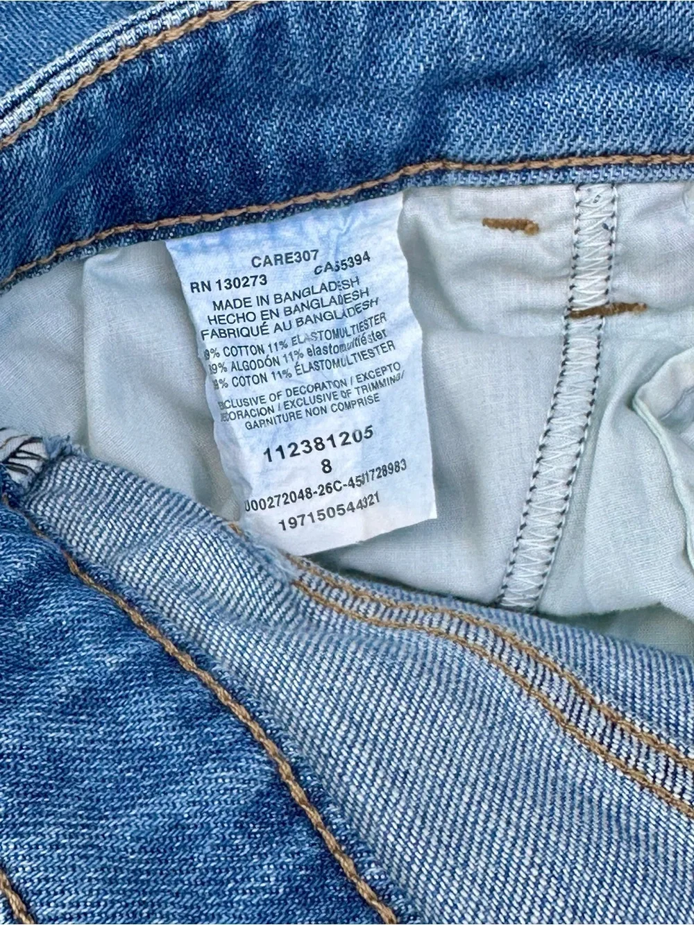 Lee Raw Hem Cropped Jeans Size 8 Light Wash Stretch Denim